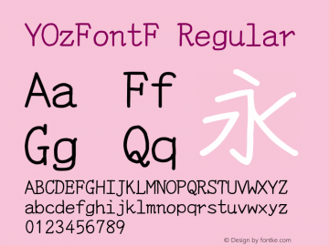 YOzFontF Regular Version 12.12 Font Sample