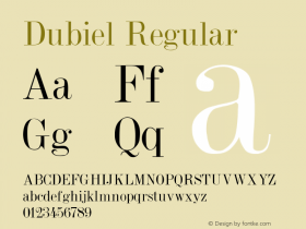 Dubiel Regular Converted from c:\true4\DUBIEL.TF1 by ALLTYPE Font Sample