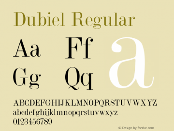 Dubiel Regular Converted from c:\true4\DUBIEL.TF1 by ALLTYPE图片样张