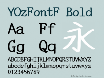 YOzFontF Bold Version 12.12 Font Sample