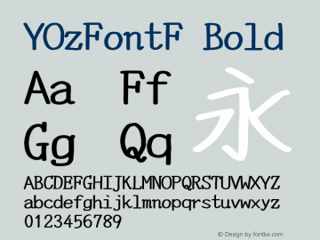 YOzFontF Bold Version 12.14 Font Sample