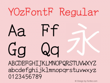 YOzFontF Regular Version 12.18图片样张