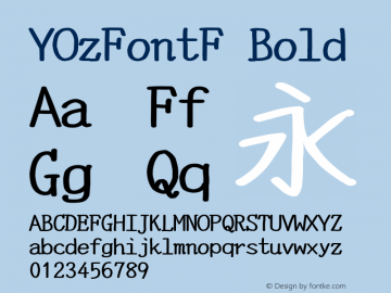 YOzFontF Bold Version 13.0 Font Sample