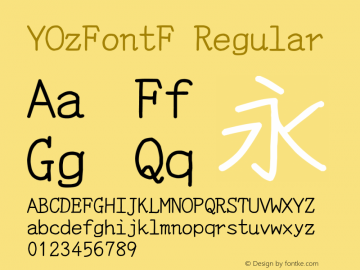YOzFontF Regular Version 13.0 Font Sample