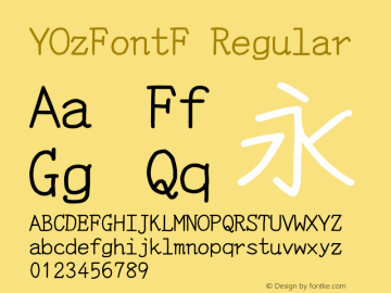 YOzFontF Regular Version 13.0图片样张