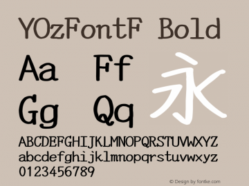 YOzFontF Bold Version 13.00 Font Sample