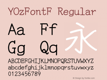 YOzFontF Regular Version 13.03 Font Sample