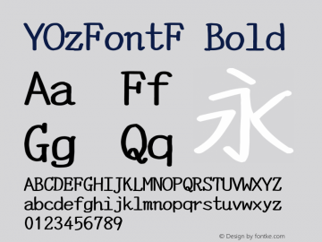 YOzFontF Bold Version 13.03 Font Sample