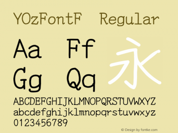 YOzFontF Regular Version 13.04 Font Sample