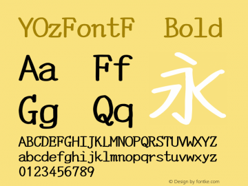 YOzFontF Bold Version 13.04 Font Sample