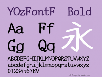 YOzFontF Bold Version 13.04 Font Sample