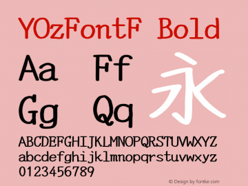 YOzFontF Bold Version 13.07 Font Sample