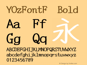 YOzFontF Bold Version 13.08 Font Sample