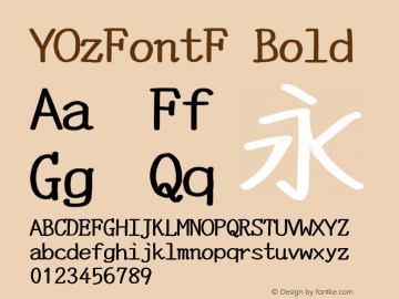 YOzFontF Bold Version 13.08 Font Sample