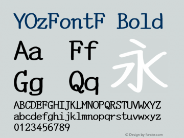 YOzFontF Bold Version 13.10 Font Sample
