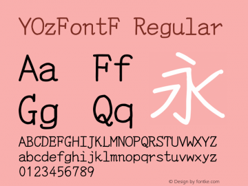 YOzFontF Regular Version 13.09图片样张