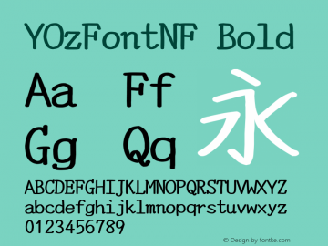 YOzFontNF Bold Version 12.14 Font Sample