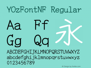 YOzFontNF Regular Version 12.14 Font Sample