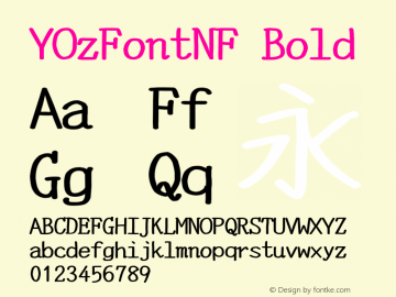 YOzFontNF Bold Version 12.18 Font Sample