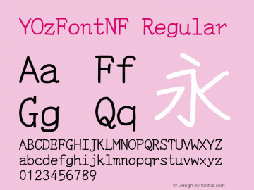 YOzFontNF Regular Version 12.18 Font Sample