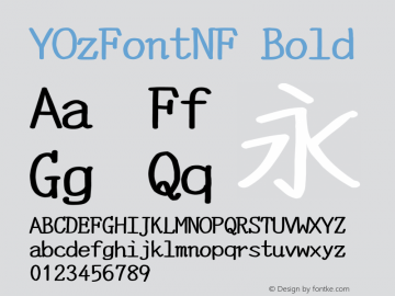 YOzFontNF Bold Version 12.18 Font Sample