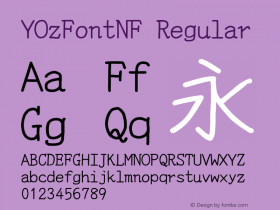 YOzFontNF Regular Version 13.0图片样张