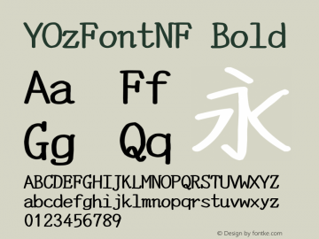 YOzFontNF Bold Version 13.00 Font Sample