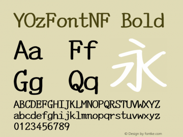 YOzFontNF Bold Version 13.00 Font Sample