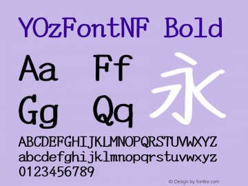 YOzFontNF Bold Version 13.03 Font Sample