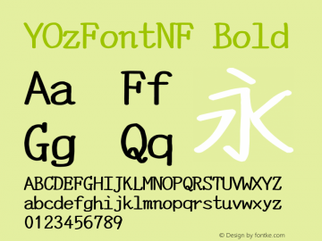 YOzFontNF Bold Version 13.10 Font Sample