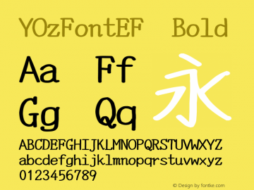 YOzFontEF Bold Version 13.04图片样张