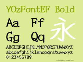 YOzFontEF Bold Version 13.10图片样张