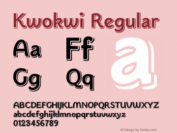 Kwokwi Regular Version 1.000 2006 initial release Font Sample