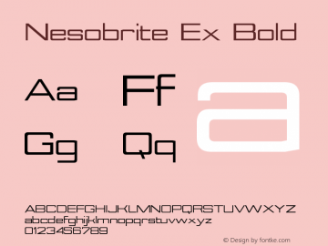 Nesobrite Ex Bold Version 1.101 Font Sample