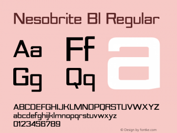 Nesobrite Bl Regular Version 1.000 Font Sample