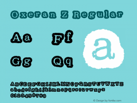 Oxeran Z Regular Version 001.000 Font Sample