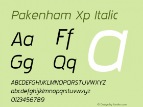 Pakenham Xp Italic Version 2.101 2004 Font Sample
