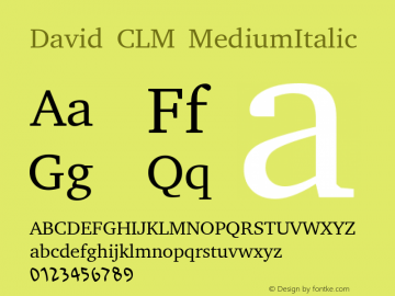 David CLM MediumItalic Version 0.102图片样张