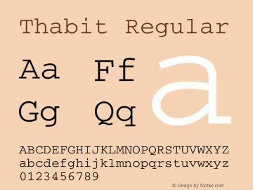 Thabit Regular 0.01 Font Sample