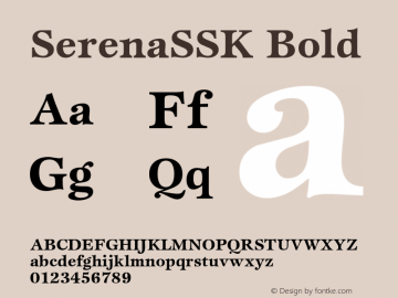 SerenaSSK Bold Macromedia Fontographer 4.1 8/13/95 Font Sample