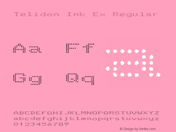 Telidon Ink Ex Regular Version 3.002 Font Sample