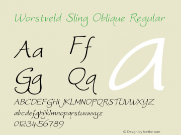 Worstveld Sling Oblique Regular Version 1.500;PS 001.005;hotconv 1.0.38图片样张