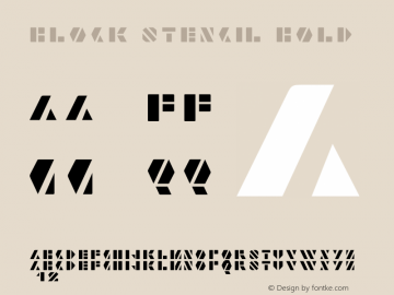 Block Stencil Bold Version 1.00 Font Sample