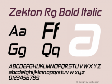 Zekton Rg Bold Italic Version 3.000图片样张