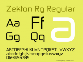 Zekton Rg Regular Version 3.000 Font Sample