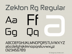 Zekton Rg Regular Version 4.001 Font Sample