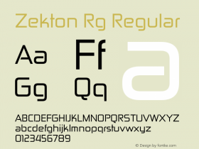 Zekton Rg Regular Version 4.001 Font Sample