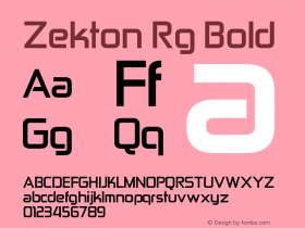 Zekton Rg Bold Version 3.000 Font Sample