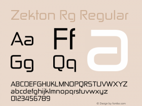 Zekton Rg Regular Version 4.001 Font Sample