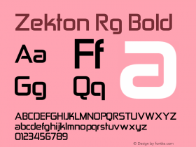 Zekton Rg Bold Version 4.001 Font Sample